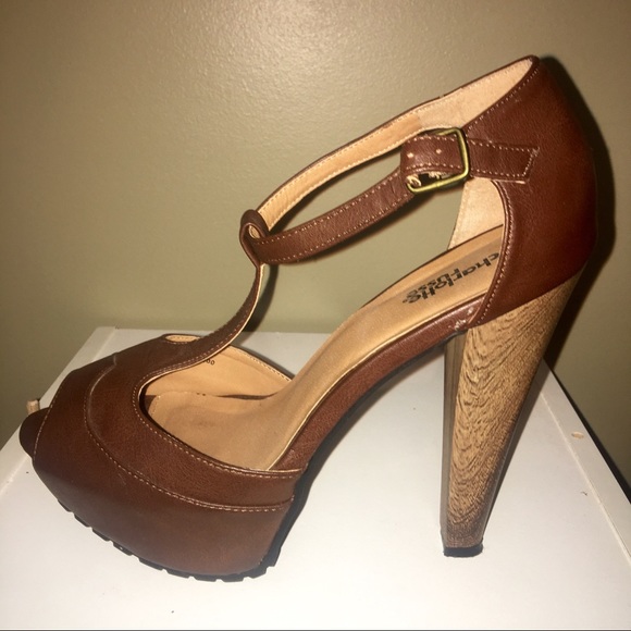 Charlotte Russe Shoes - Charlotte Russe Women’s Faux Leather T-Strap Heels